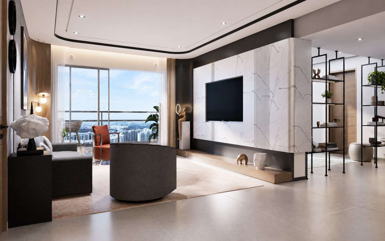 One Residences refined living room